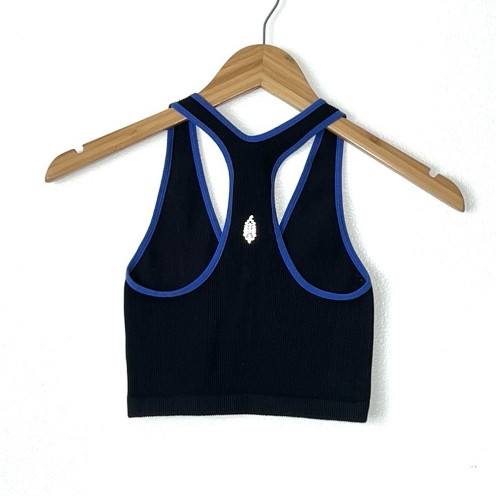 Free People Movement Tipped Free Ribbed Crop Tank Sport Bra - Picture 3 of 4